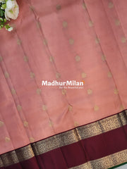 KANCHI STRIPES BUTTA BENTEX BORDER SAREE PEACH MAROON