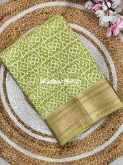 RUBY COTTON SILK SAREE DUSTY PISTA