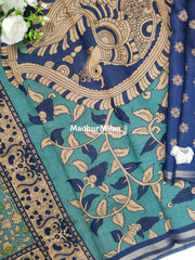 KALAMKARI PRINT KAJU SILK SAREE RAMA