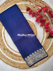 MISAKI BANARASI CREPE SILK SAREE NAVY BLUE