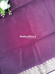 BANARASI RUSSIAN CREPE SAREE WINE