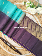 STRIPES BORDER BUTTA SOFT SILK SAREE RAMA WINE