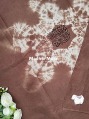 CHUNADI BLOCK PRINTED COTTON SAREE BROWN