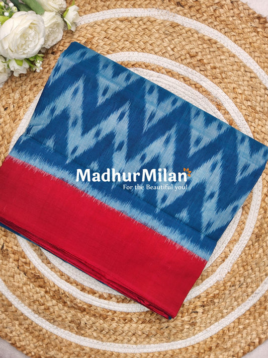 POCHAMPALLY SILK COTTON SAREE DEEP BLUE