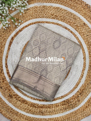 ASSAM SILK PRINTED SAREE DUSTY GREY