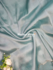 FLORAL EMBROIDERY TISSUE ORGANZA SAREE DUSTY RAMA