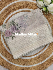 JUTE KOTA EMBROIDERY WORK SAREE DUSTY LAVENDER