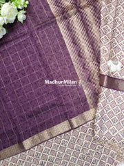 MODAL SILK SAREE PRINTED PURPLE