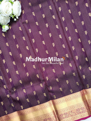MULTY STRIPES BUTTI BORDER SAREE WINE PINK
