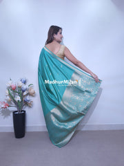 TULSI MALAI SILK SAREE DUSTY GREEN