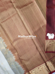 KANCHI CHECKS BUTTA BORDER SAREE CREAM RED