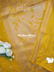 SUNFLOWER MALAI SILK SAREE GOLDEN YELLOW