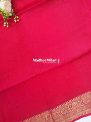 BANARASI BAMBO0 RAW SILK SAREE PINK
