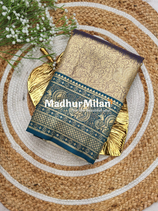 APSARA TISSUE SILK SAREE GOLDEN PURPLE RAMA