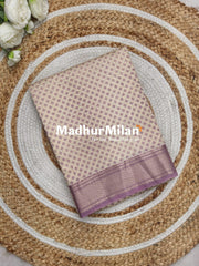 ASSAM SILK PRINTED SAREE DUSTY PURPLE