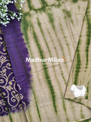 CHUNADI BATIK PRINTED COTTON SAREE PURPLE