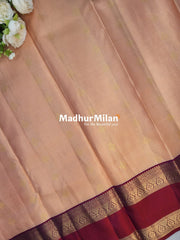 KANCHI STRIPES BUTTA BENTEX BORDER SAREE PEACH PINK