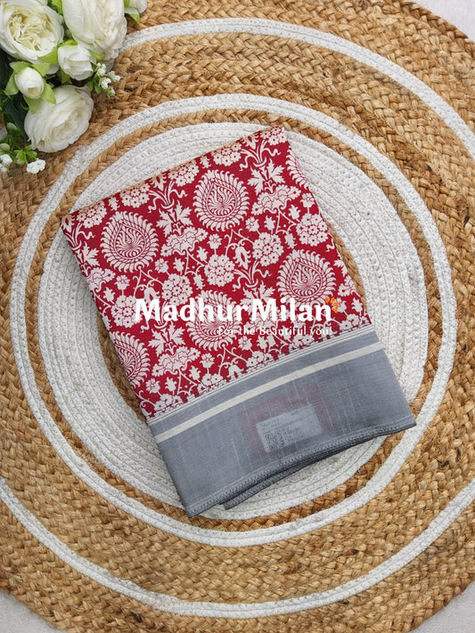 CHARCOAL BEAUTY SAREE RED BLACK