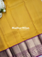 KORVAI MICRO CHECKS SAREE GOLDEN YELLOW WINE