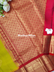 KANCHI BUTTA BORDER SAREE LEMON RED