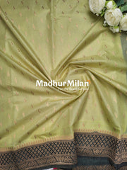 BANARASI COTTON LOOMS LIGHT LIME GREEN