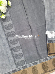 SUTI MANGO SELF WEAVING COTTON SAREE DUSTY GREY