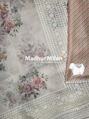 JUTE KOTA EMBROIDERY WORK SAREE DUSTY ROSE PINK