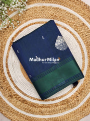 RAW SILK WORK SAREE GREEN