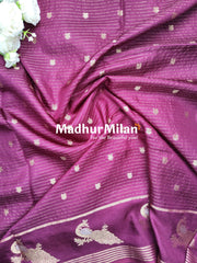 PEACOCK BORDER BANARASI SAREE WINE