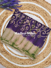 CHUNADI BATIK PRINTED COTTON SAREE PURPLE
