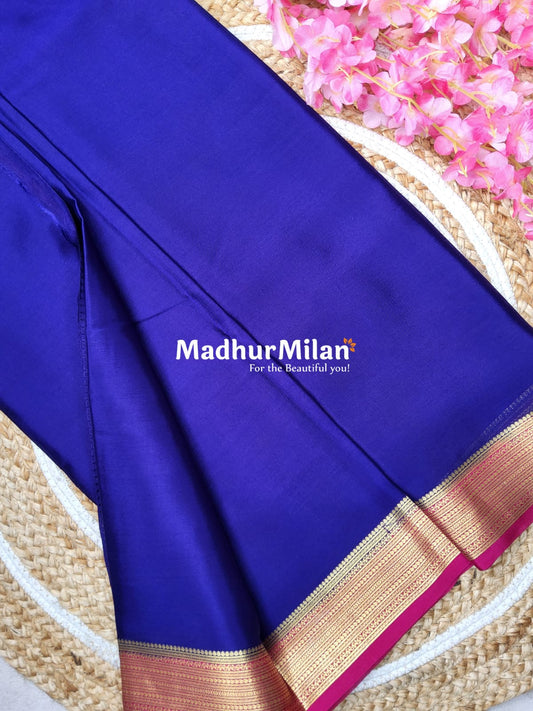 JARI BORDER 3 INCH PURE CREPE SILK SAREE VIOLET PINK
