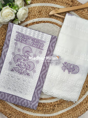 JAQUARD BEAUTY UNSTITCHED SALWAR SUIT DUSTY LAVENDER