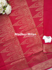 SUTI EMBOSE BORDER COTTON SAREE PINK