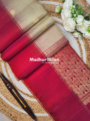 BUTTA BODER SOFT SILK SAREE BEIGE PINK