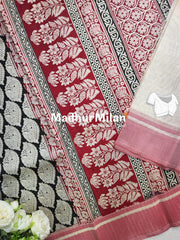 CHARCOAL BEAUTY SAREE RED BLACK