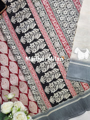 CHARCOAL BEAUTY SAREE RED BLACK