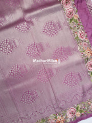 SOFT SILK EMBROIDERY WORK SAREE ONION PINK