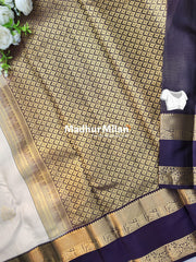 KANCHI CHECKS BUTTA BENTEX BORDER SAREE CREAM BROWN