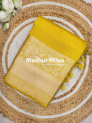 DISPUR SILK SAREE 10 INCH BORDER SAREE YELLOW