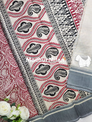 CHARCOAL BEAUTY SAREE RED BLACK