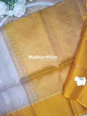 UPPADA SOFT SILK SAREE BEIGE YELLOW