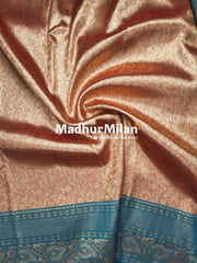 GANGOTRI TISSUE SILK SAREE DUSTY ORANGE RAMA