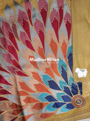 FLORAL EMBROIDERY TISSUE ORGANZA SAREE DUSTY GOLD