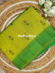 WARLI EMBROIDERY WORK RAW SILK SAREE GREEN