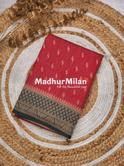 BANARASI COTTON LOOMS DUSTY RED GREEN