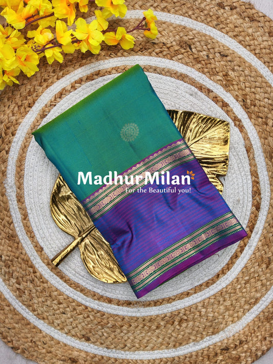 KANCHI BUTTTA BENTEX BORDER SAREE RAMA PURPLE