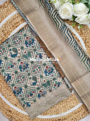 SAB RANG UNSTITCHED SALWAR SUIT TUSSER RAMA