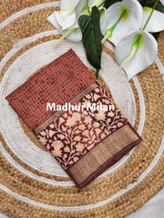 MODAL SILK SAREE PRINTED BRICK