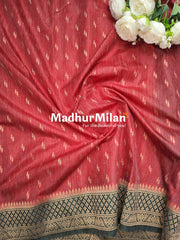 BANARASI COTTON LOOMS DUSTY RED GREEN