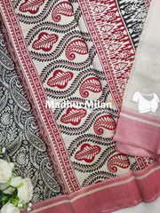 CHARCOAL BEAUTY SAREE RED BLACK